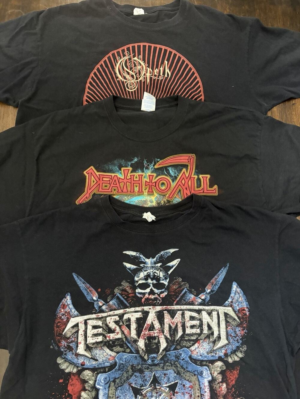 (3) Metal Band T-shirt Heavy Metal Size XL Testament, Opera, Death